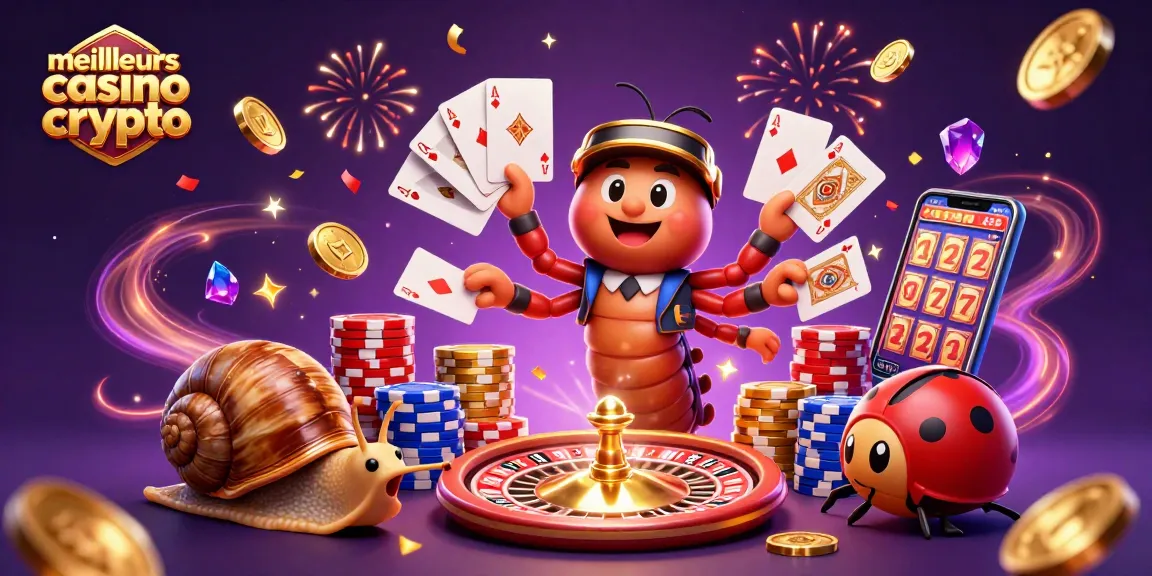 Découvrez les meilleurs casino crypto à travers une illustration animée riche et dynamique.